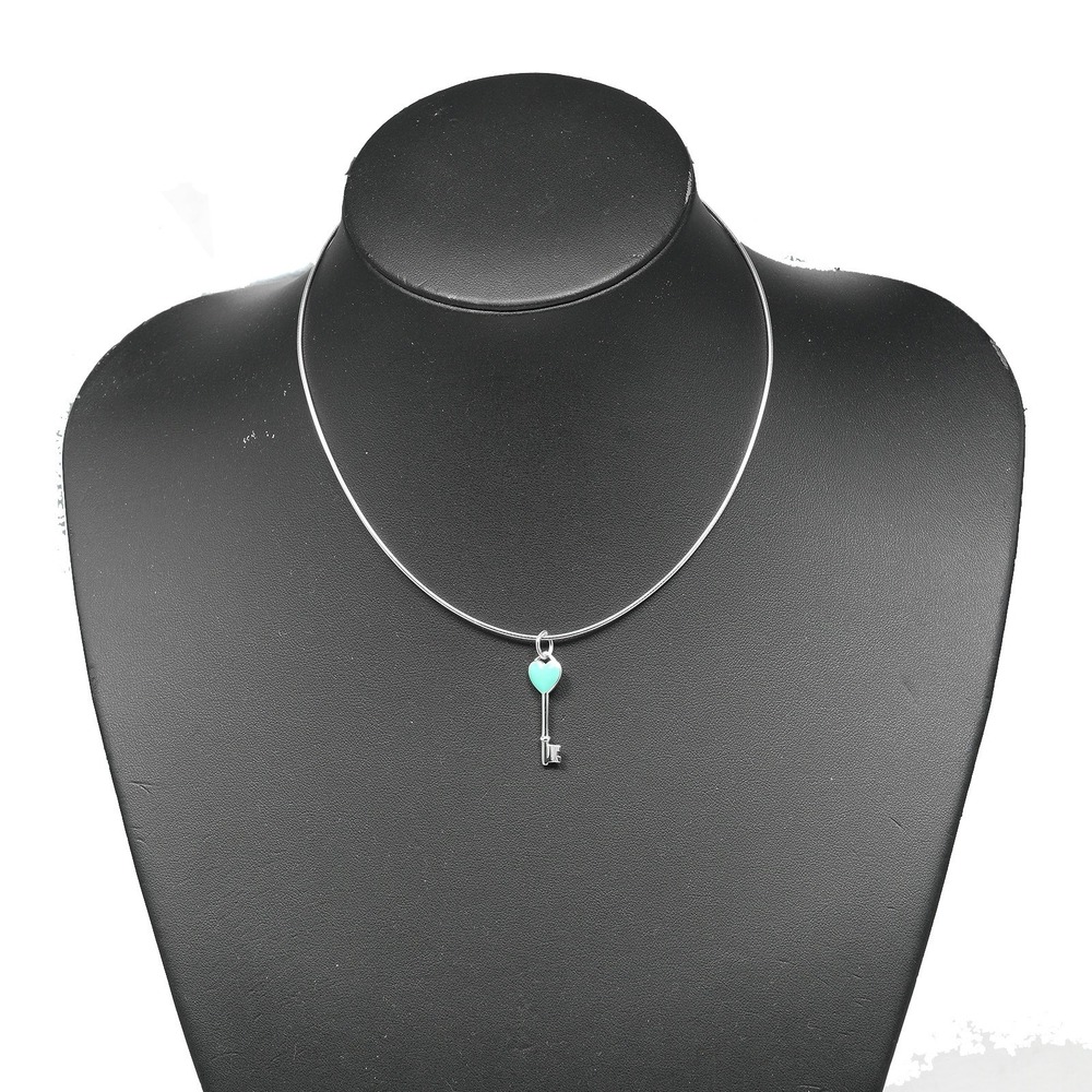 Tiffany Co Heart Key Necklace Choker Sterling Silver